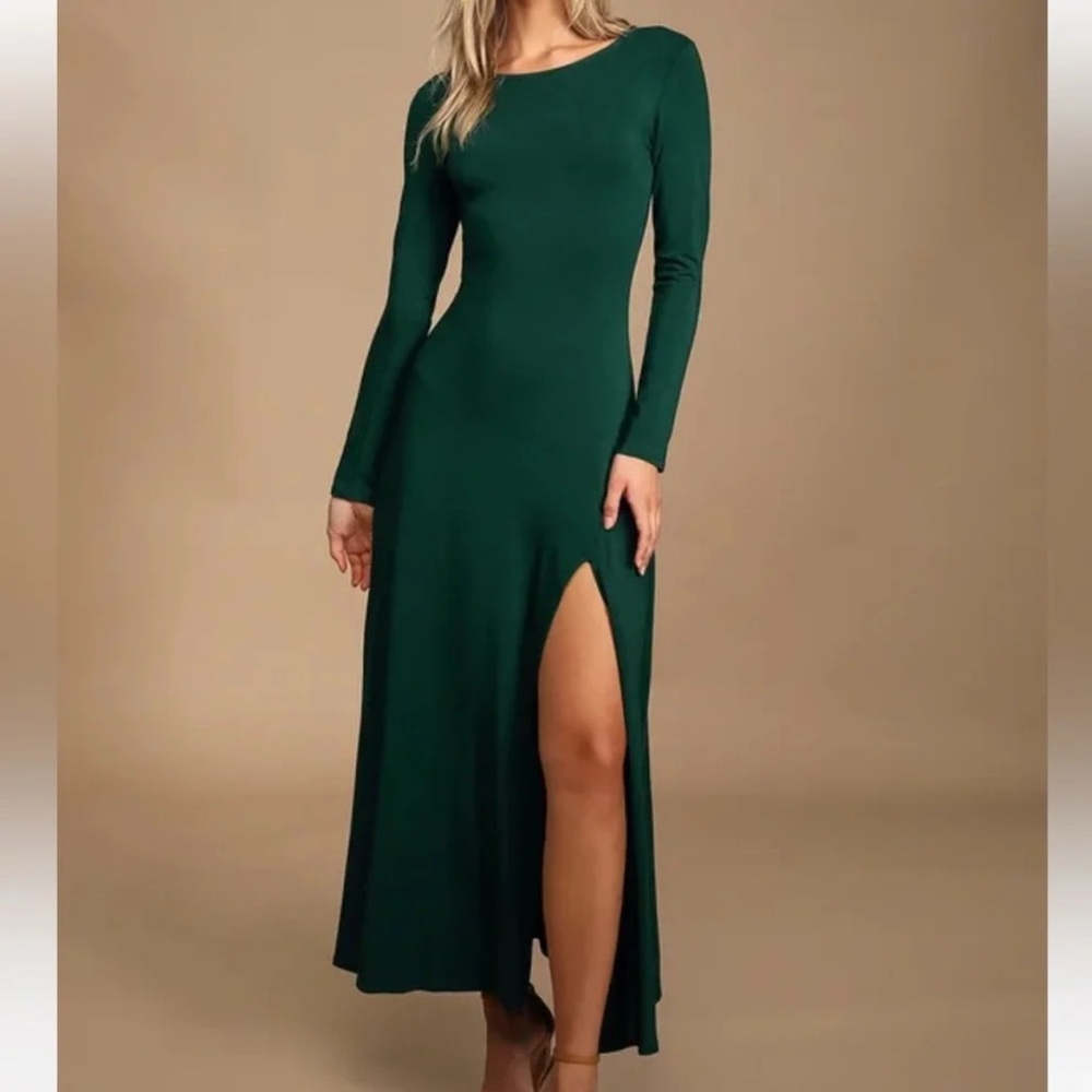 Lulu's Green Long Sleeve Dress
